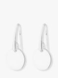 Simply Silver Polished Disc Drop Earrings, Silver