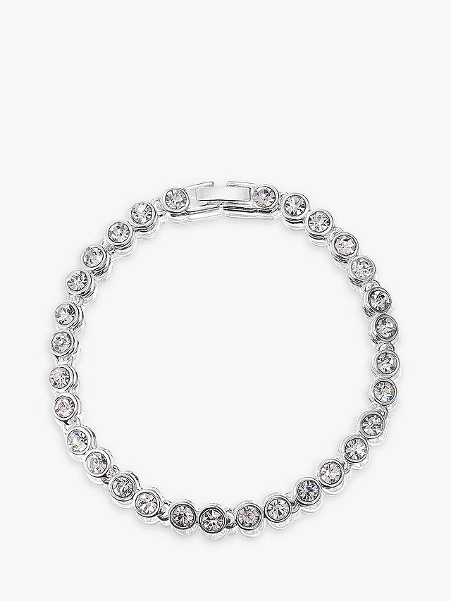 Jon Richard Glass Stone Tennis Bracelet, Silver/Clear