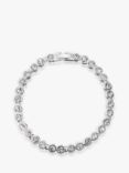 Jon Richard Glass Stone Tennis Bracelet, Silver/Clear