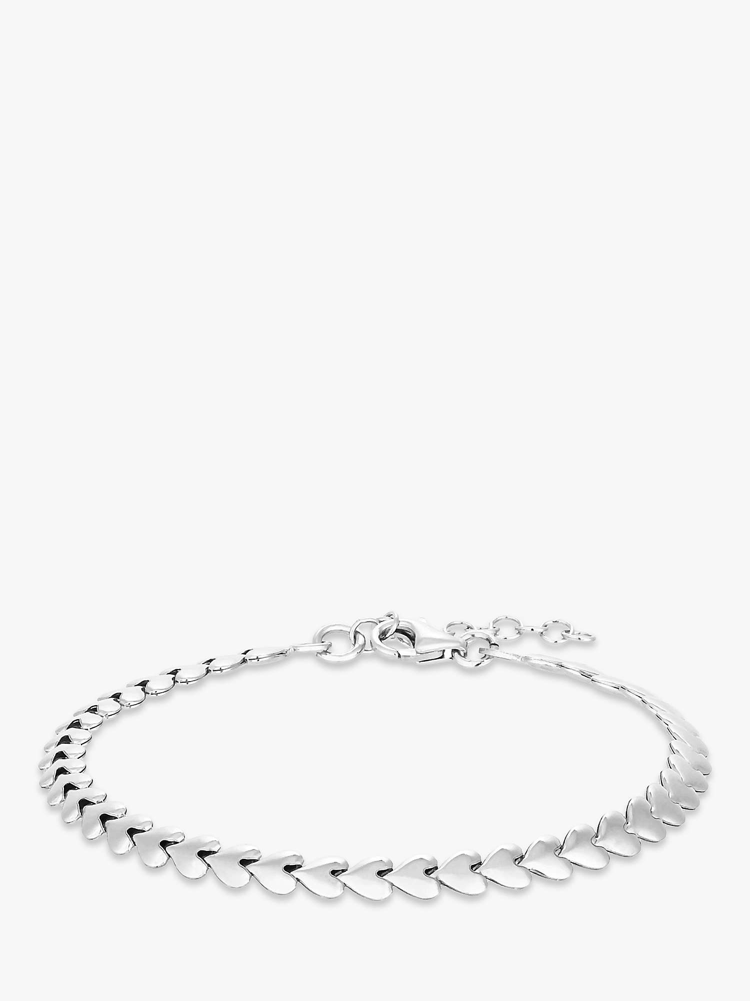 Buy Simply Silver Heart Row Bracelet, Silver Online at johnlewis.com