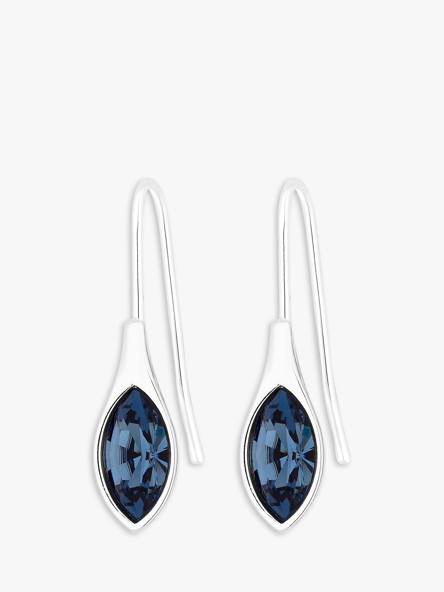 Buy Jon Richard Radiance Collection Solitaire Crystal Hook Earrings, Silver/Blue Online at johnlewis.com
