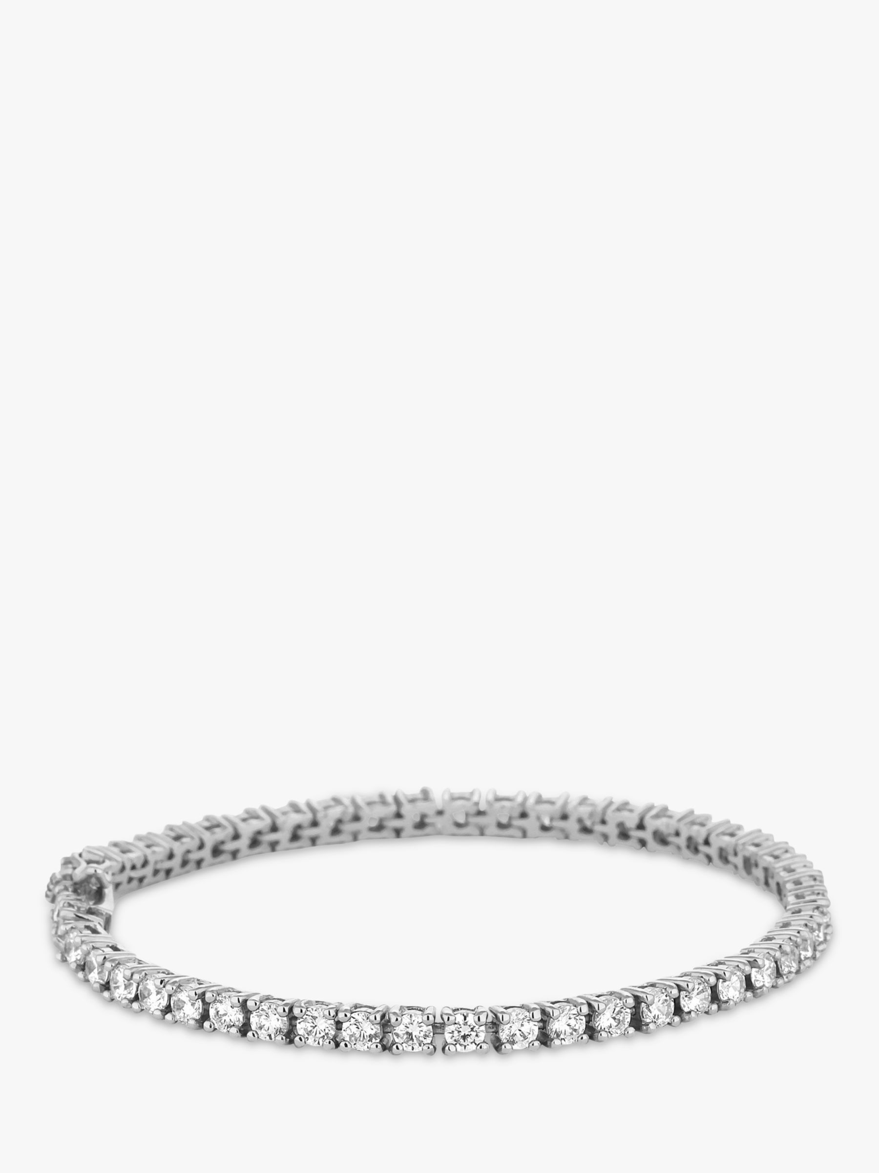 Simply Silver Cubic Zirconia Tennis Bracelet, Silver/Clear at John ...