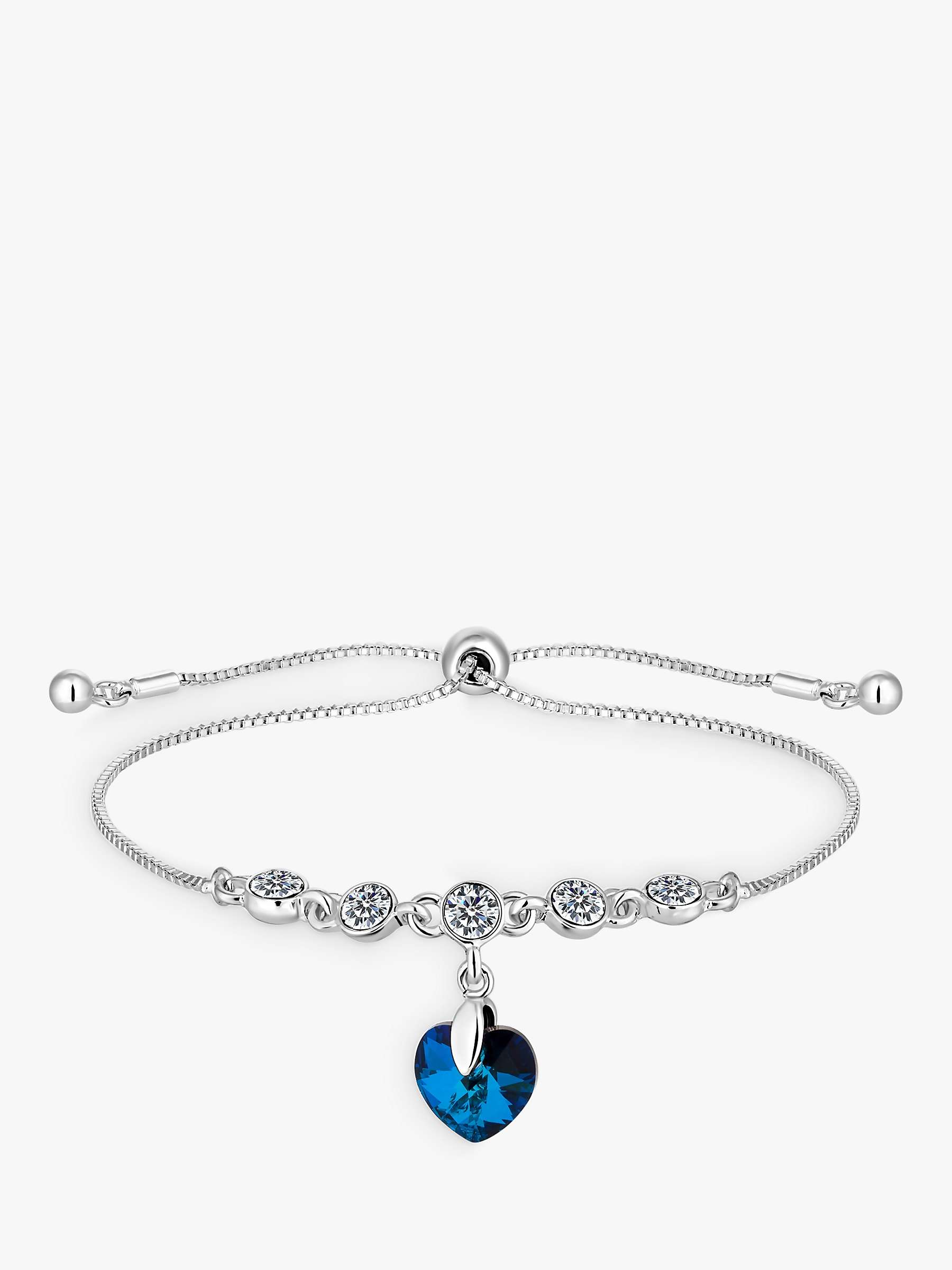 Buy Jon Richard Radiance Collection Crystal Heart Drop Toggle Bracelet, Silver/Blue Online at johnlewis.com