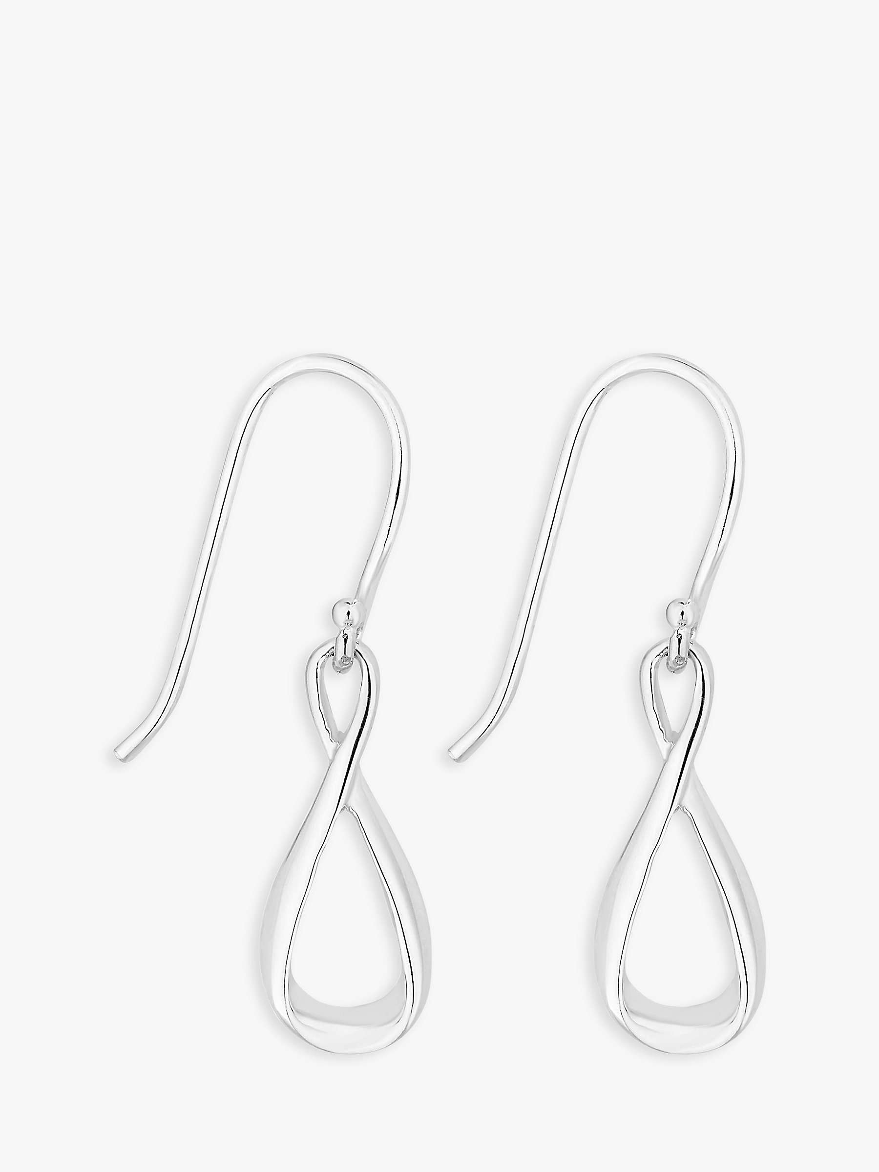 Buy Simply Silver Polished Infinity Drop Earrings, Silver Online at johnlewis.com