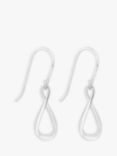 Simply Silver Polished Inifinity Drop Earrings, Silver