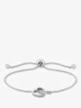 Jon Richard Heart Link Cubic Zirconia Toggle Bracelet, Silver