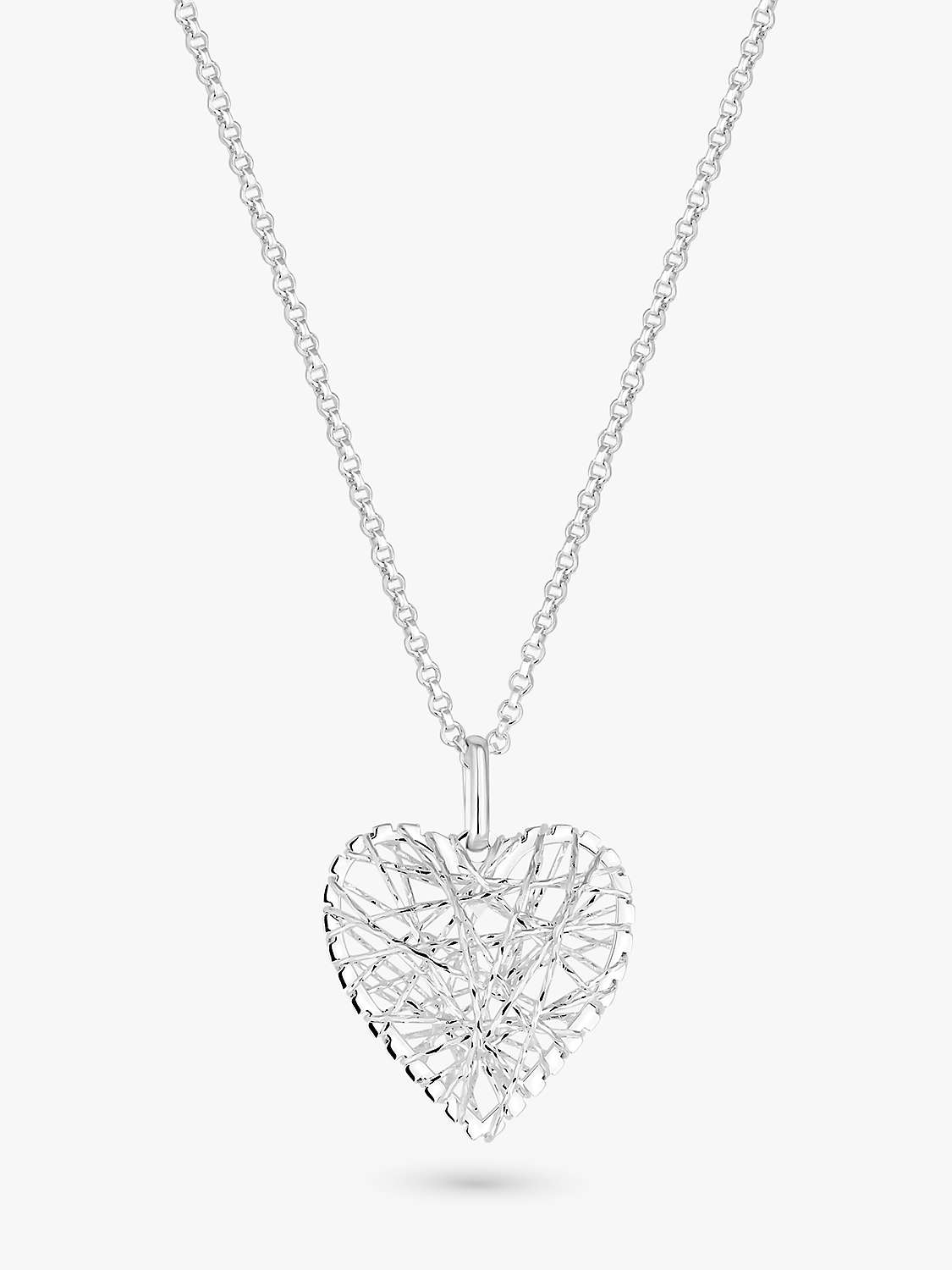 Buy Simply Silver Wire Wrap Heart Pendant Necklace, Silver Online at johnlewis.com