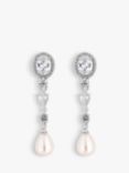 Jon Richard Bridal Crystal & Faux Pearl Drop Earrings, Silver