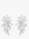 Jon Richard Bridal Starburst Cubic Zirconia Drop Earrings, Silver