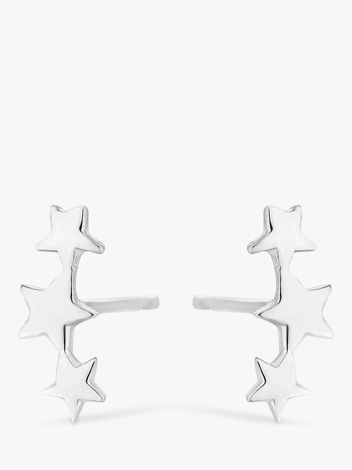 Buy Simply Silver Three Star Earrings, Silver Online at johnlewis.com
