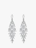 Jon Richard Navette Cubic Zirconia Drop Earrings, Silver