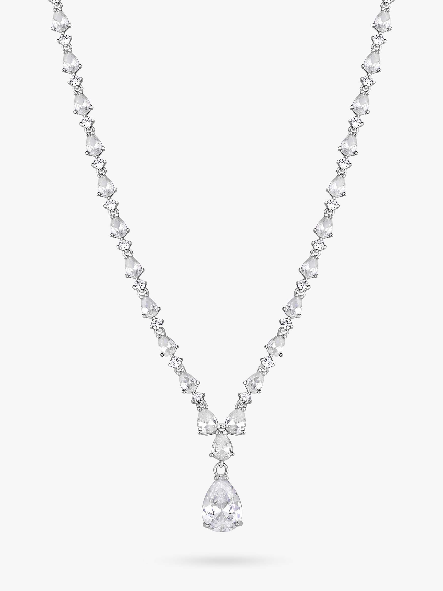 Buy Jon Richard Graduated Pear Cubic Zirconia Statement Necklace, Silver Online at johnlewis.com