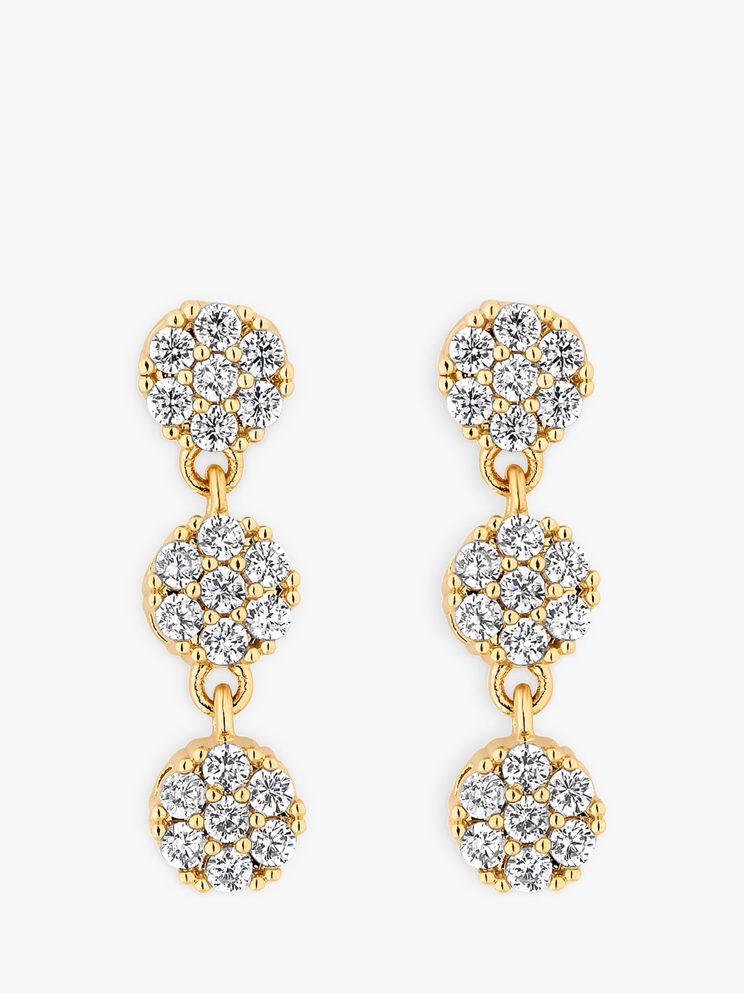 Jon Richard Bridal Cubic Zirconia Disc Drop Earrings, Gold