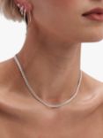 Simply Silver Heart Row Chain Necklace, Silver