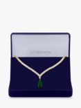 Jon Richard Pave Cubic Zirconia Statement Necklace, Gold/Emerald