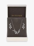 Jon Richard Pearl & Cubic Zirconia Vine Necklace and Earrings Jewellery Set, Silver