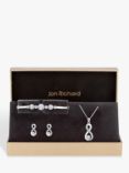 Jon Richard Glass Crystal Infinity Pendant Necklace, Bracelet and Drop Earrings Jewellery Gift Set, Silver