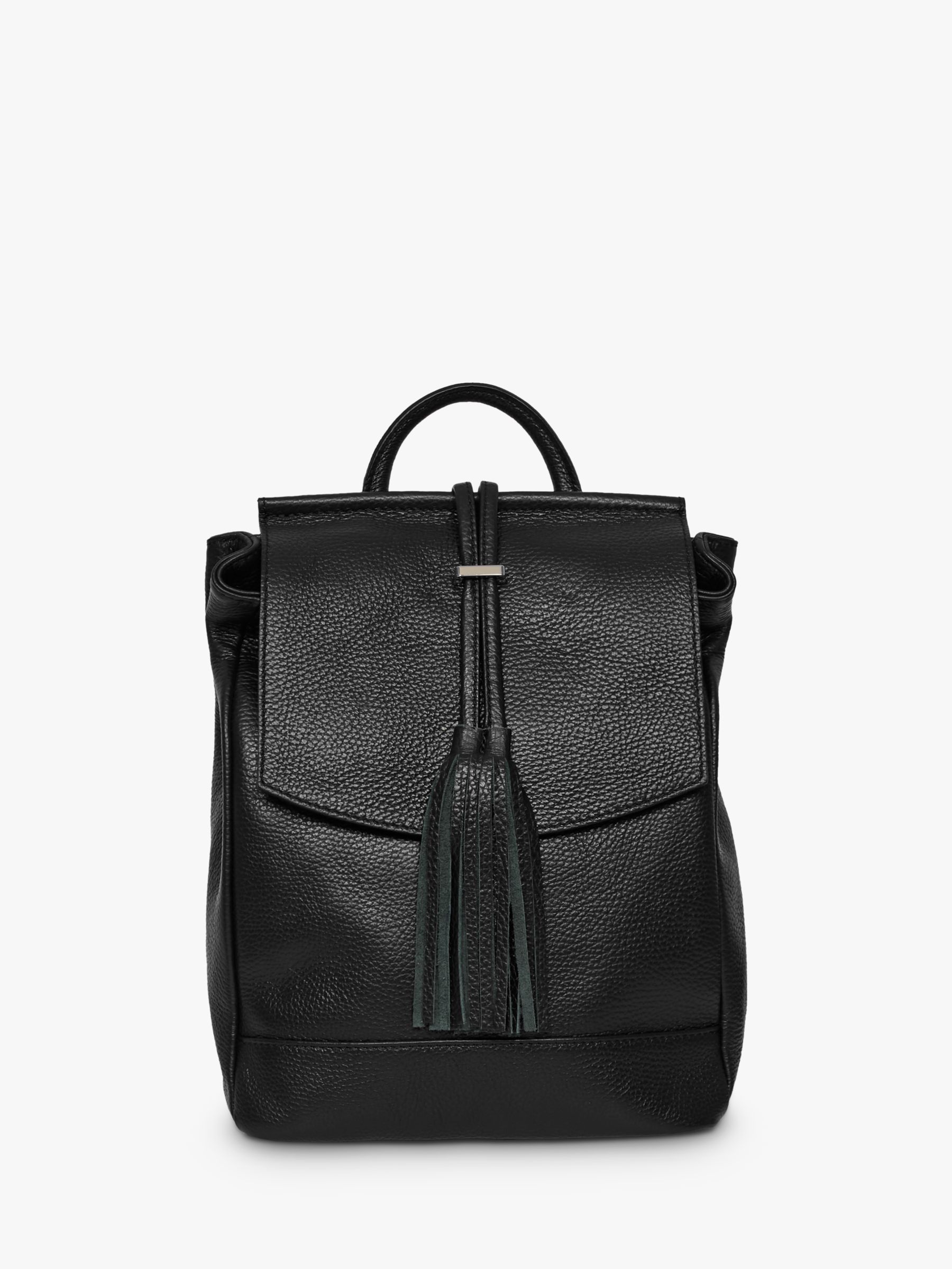 Celtic & Co. Leather Tassel Backpack, Black at John Lewis & Partners