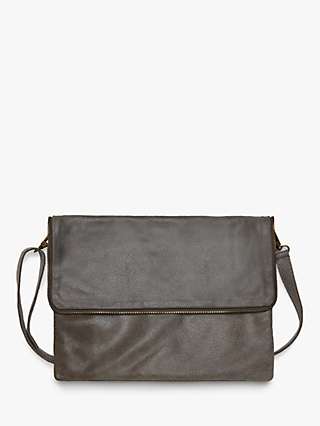 Celtic & Co. Leather Vintage Cross Body Bag, Derby Grey