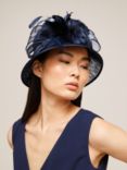 John Lewis & Partners Irene Feather Occasion Hat, Navy