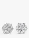 Milton & Humble Jewellery Second Hand 18ct White Gold 7 Stone Cluster Diamond Stud Earrings