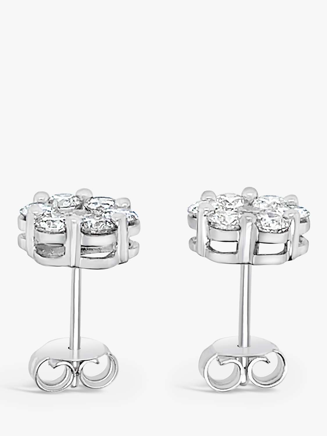 Buy Milton & Humble Jewellery Second Hand 18ct White Gold 7 Stone Cluster Diamond Stud Earrings Online at johnlewis.com