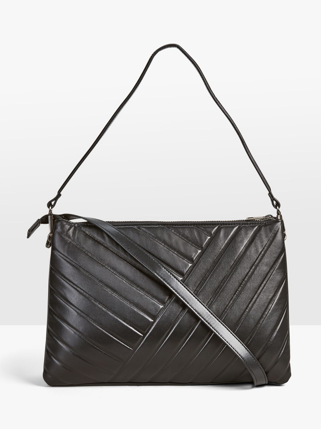 HUSH Ashfod Quilted Leather Shoulder Bag, Black, One Size