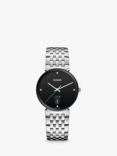 Rado R48912713 Unisex Florence Diamond Date Bracelet Strap Watch, Silver/Black
