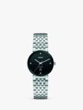 Rado R48913713 Unisex Jubile Crystal Date Bracelet Strap Watch, Silver/Black