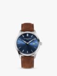Frederique Constant FC-220NS5B6 Men's Date Leather Strap Watch, Brown/Blue