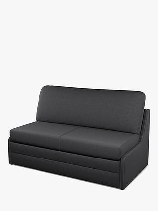 John Lewis ANYDAY Kip Armless Medium 2 Seater Sofa Bed, Dark Grey Weave