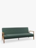 John Lewis ANYDAY Show Wood Bench Large 3 Seater Sofa Bed, Light Leg, Verde Green