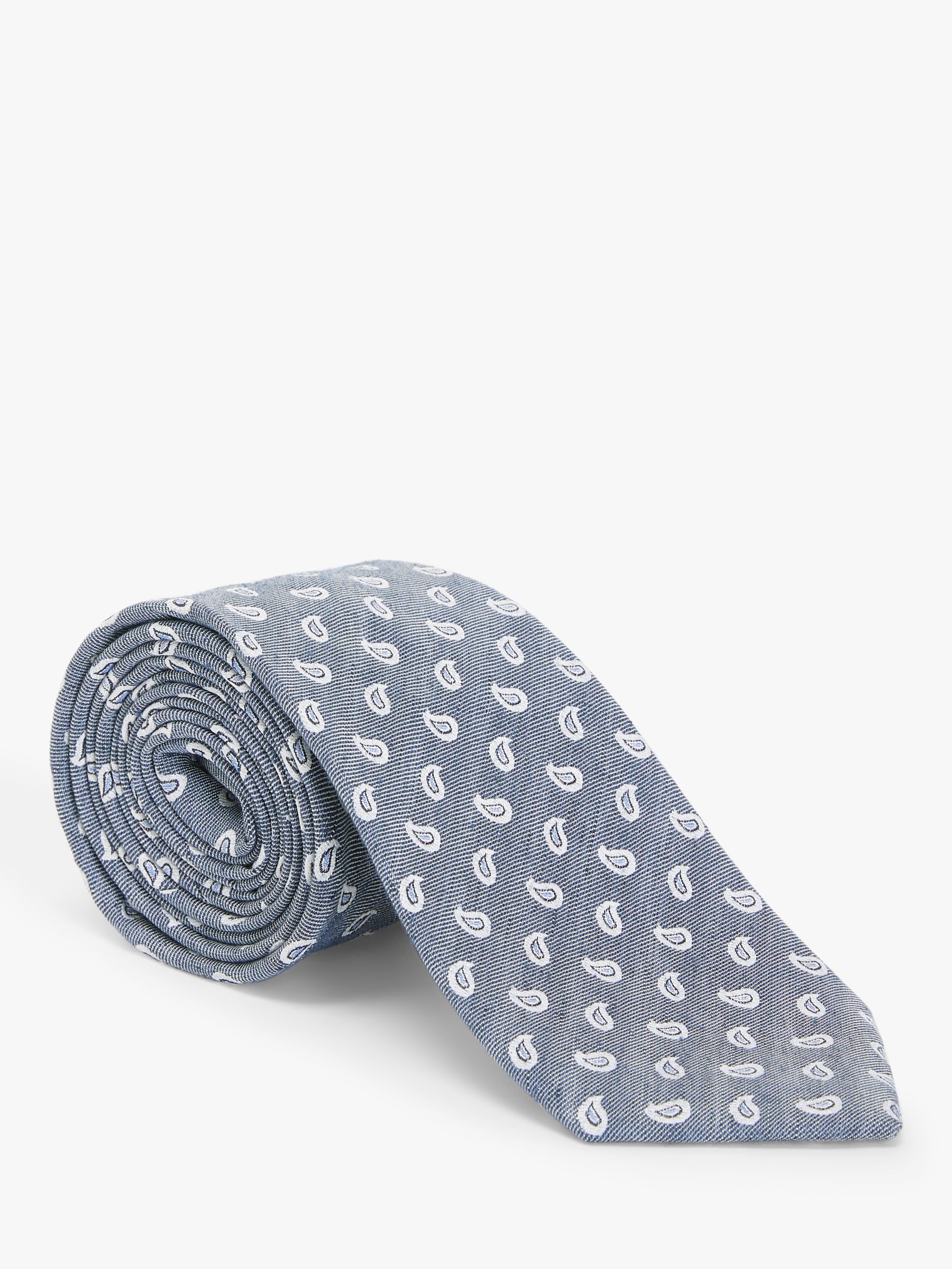 John Lewis Paisley Silk Linen Tie