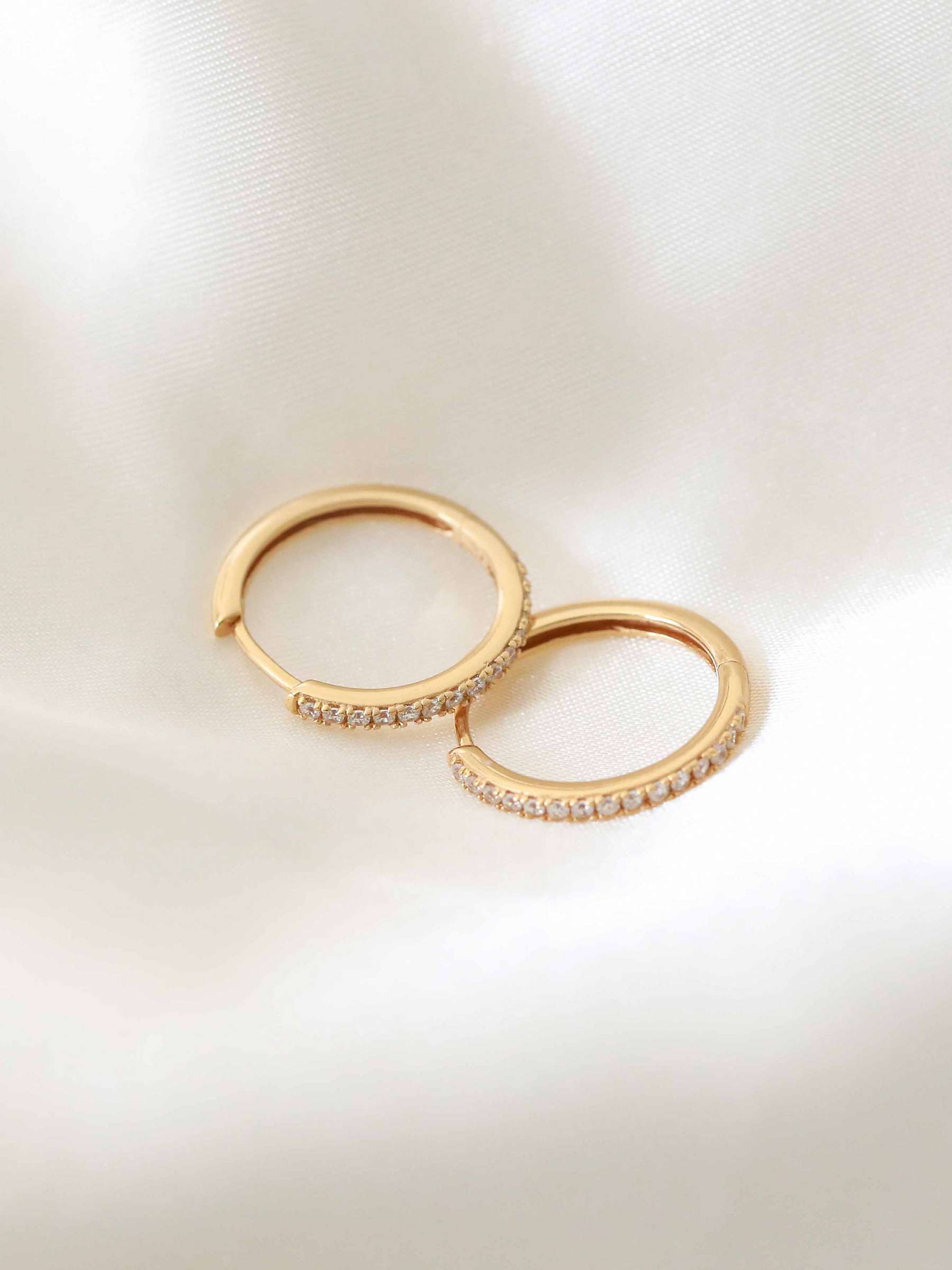 Buy Astrid & Miyu Small Crystal Hinge Hoop Earrings, Gold Online at johnlewis.com