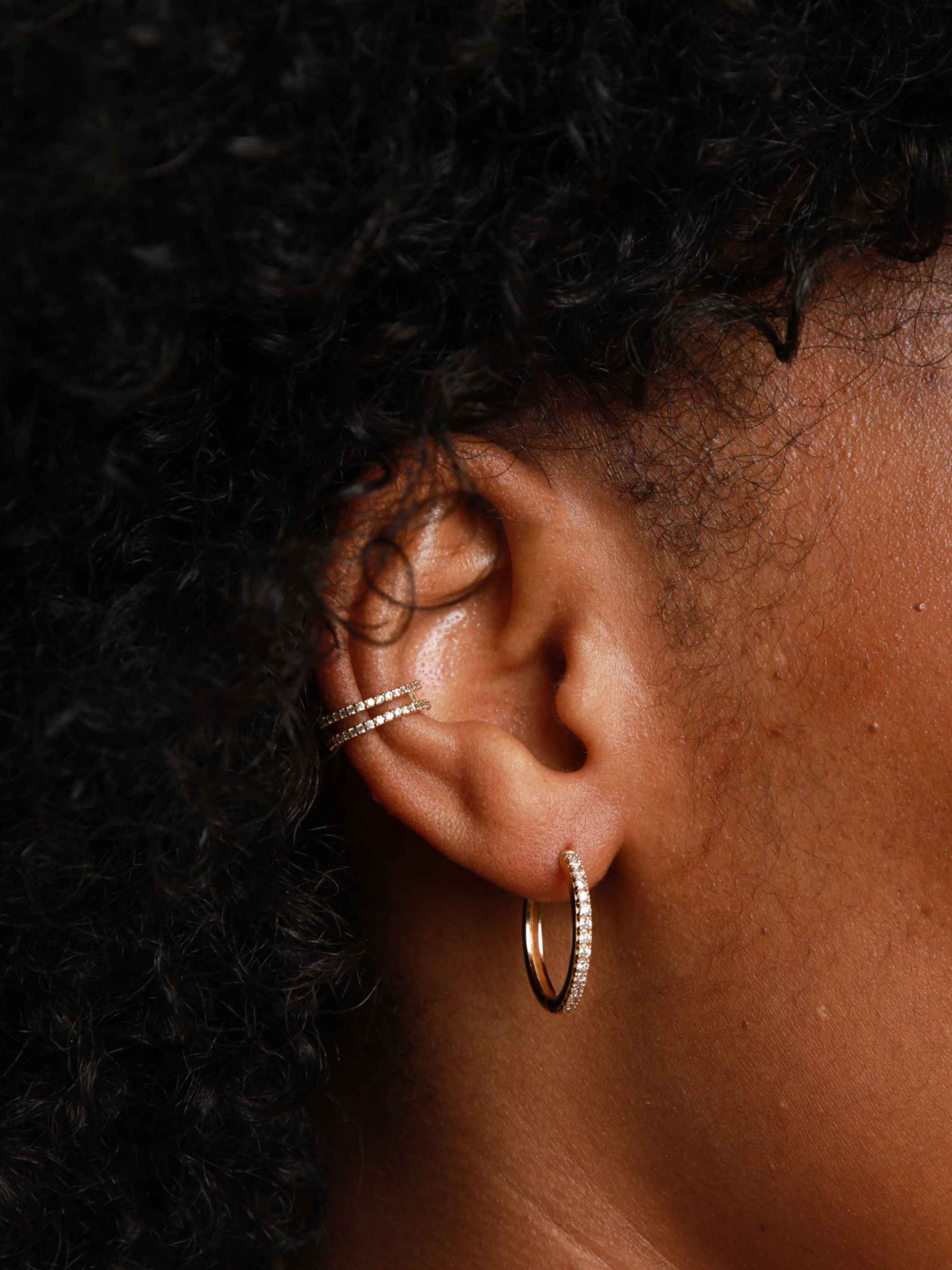 Buy Astrid & Miyu Small Crystal Hinge Hoop Earrings, Gold Online at johnlewis.com
