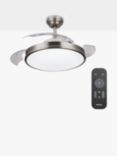Philips Atlas LED Semi-Flush Ceiling Fan with Remote Control, Nickel