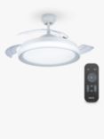 Philips Bliss LED Semi-Flush Ceiling Fan with Remote Control, White / Nickel