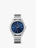 Citizen FE7090-55L Women's Classic Eco-Drive Bracelet Strap Watch, Silver/Blue