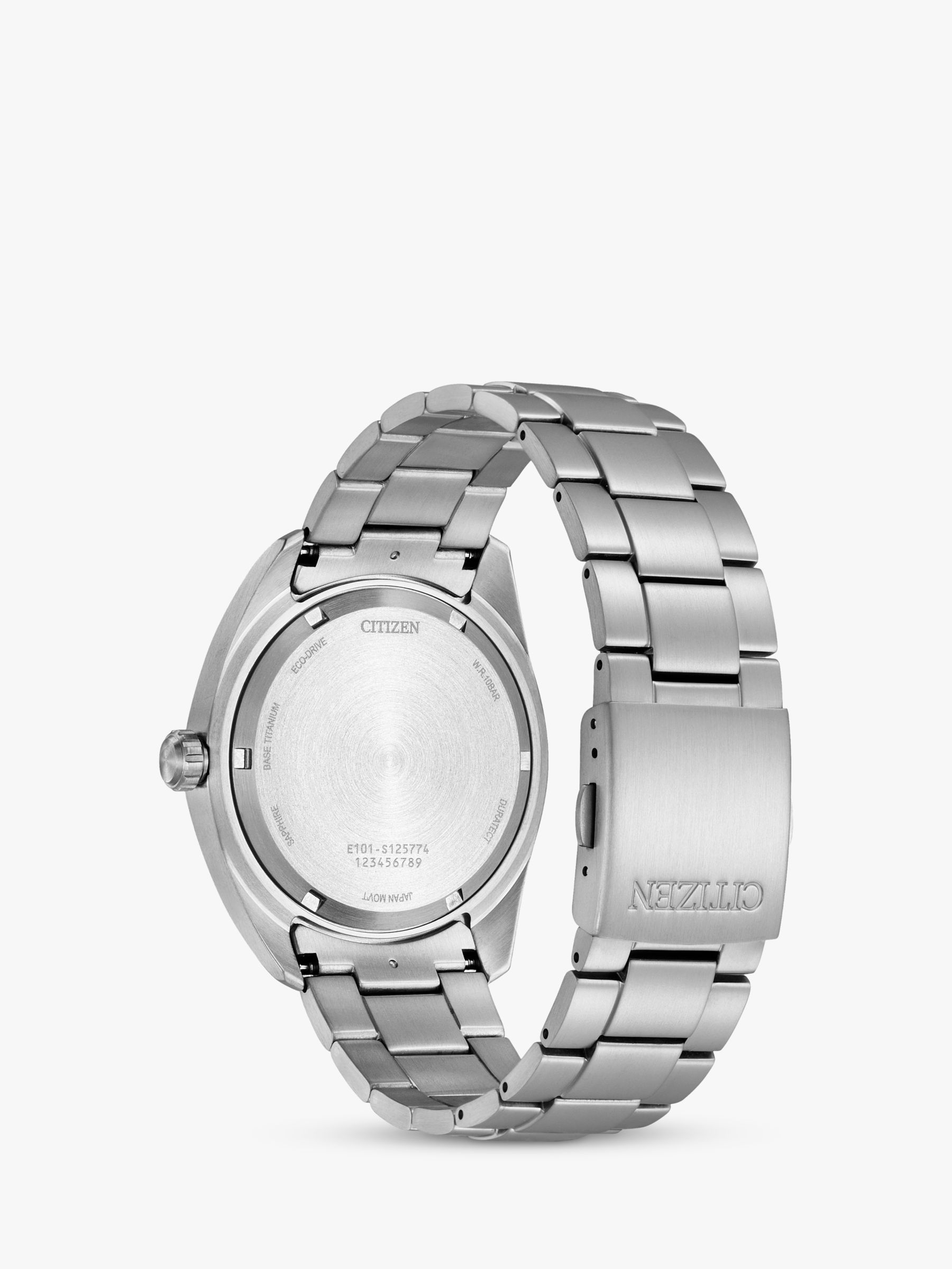 Buy Citizen BM8560-88L Men's Eco-Drive Super Titanium Date Bracelet Strap Watch, Silver/Blue Online at johnlewis.com