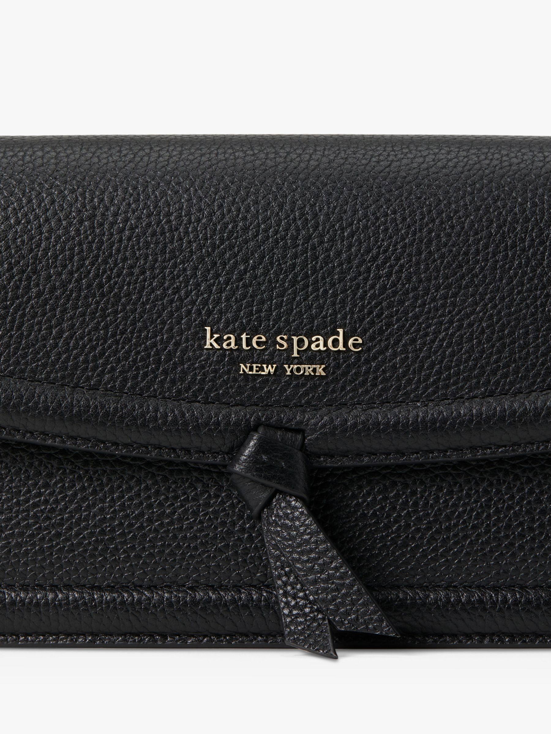kate spade new york Knott Leather Chain Cross Body Bag, Black at John Lewis  & Partners