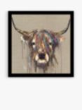 Louise Luton - 'Faithful' Highland Cow Framed Print, 54.5 x 54.5cm, Brown
