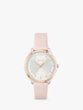 BOSS 1502643 Women's Pura Leather Strap Watch, Pink/Silver