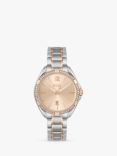 BOSS 1502622 Women's Felina Date Bracelet Strap Watch, Silver/Champagne