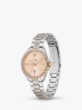 BOSS 1502622 Women's Felina Date Bracelet Strap Watch, Silver/Champagne