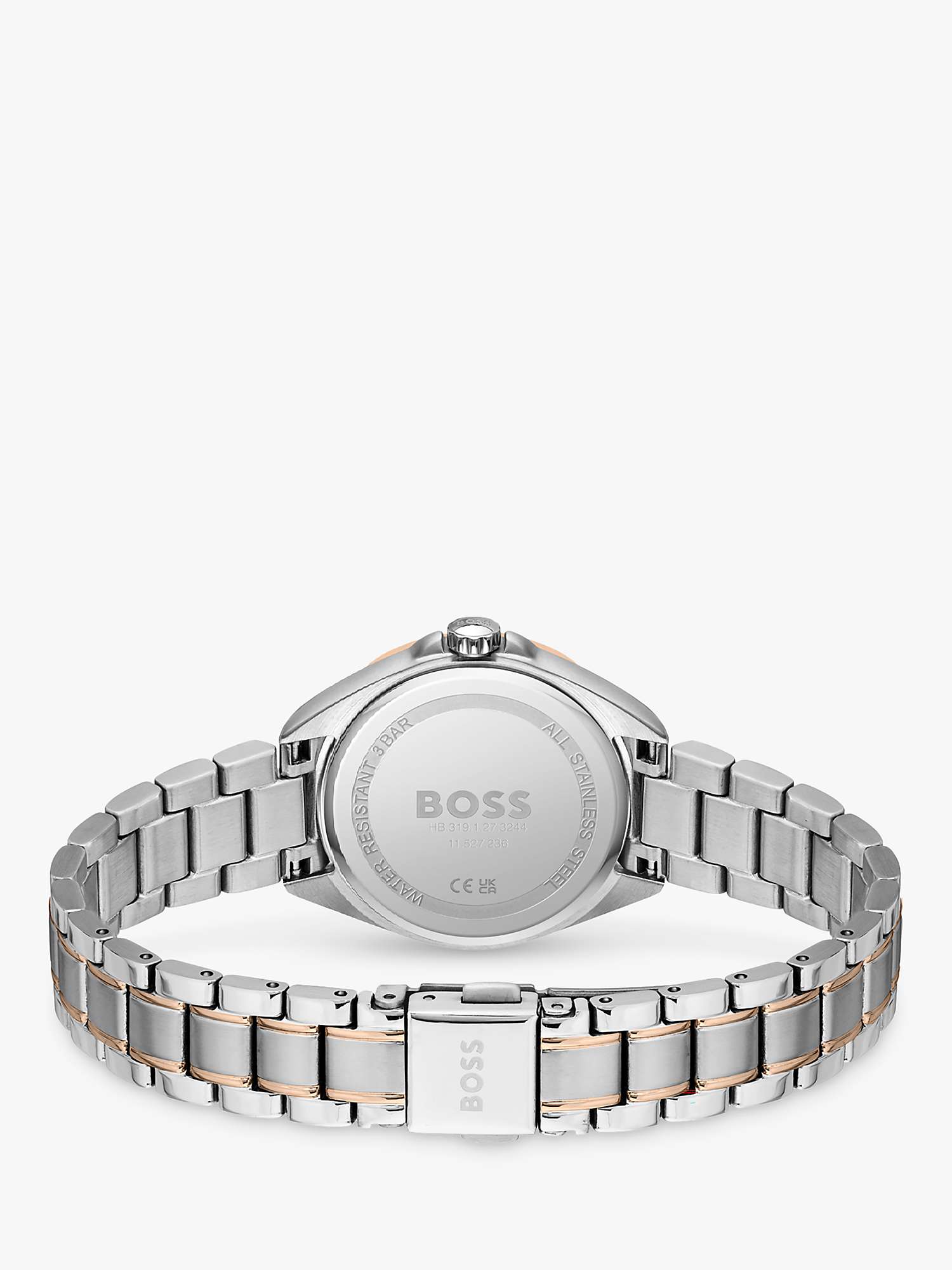 Buy BOSS 1502622 Women's Felina Date Bracelet Strap Watch, Silver/Champagne Online at johnlewis.com