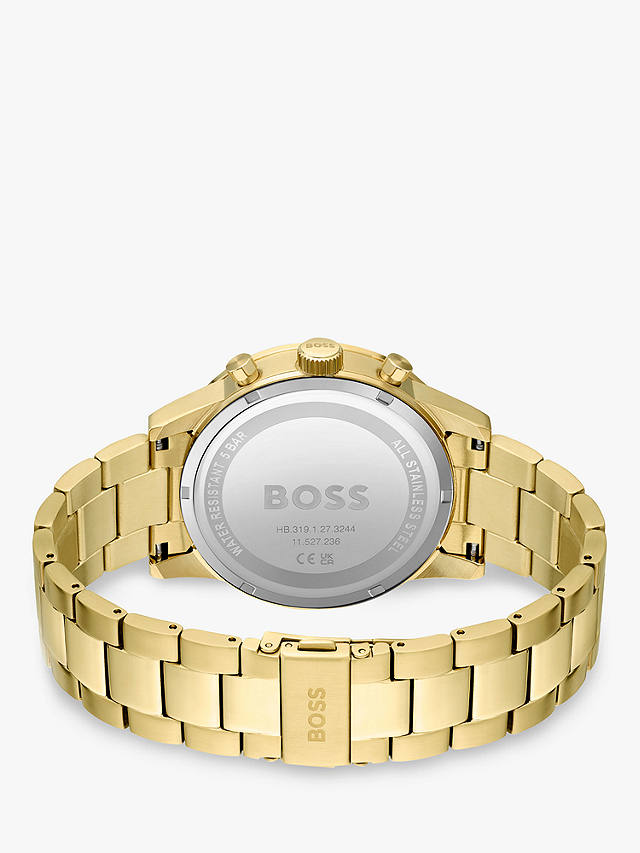 BOSS Men's Allure Chronograph Date Bracelet Strap Watch, Gold/Green 1513923