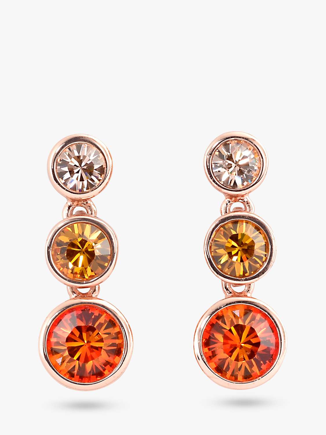 Buy Eclectica Vintage Graduating Swarovski Crystals Triple Drop Earrings Online at johnlewis.com