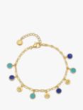 Lola Rose Curio Sunray Charm Bracelet, Gold/Blue
