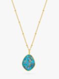 Lola Rose Curio Turquoise Organic Pendant Necklace, Gold