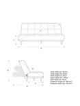 John Lewis Linear Medium 2 Seater Sofa Bed, Brass Leg